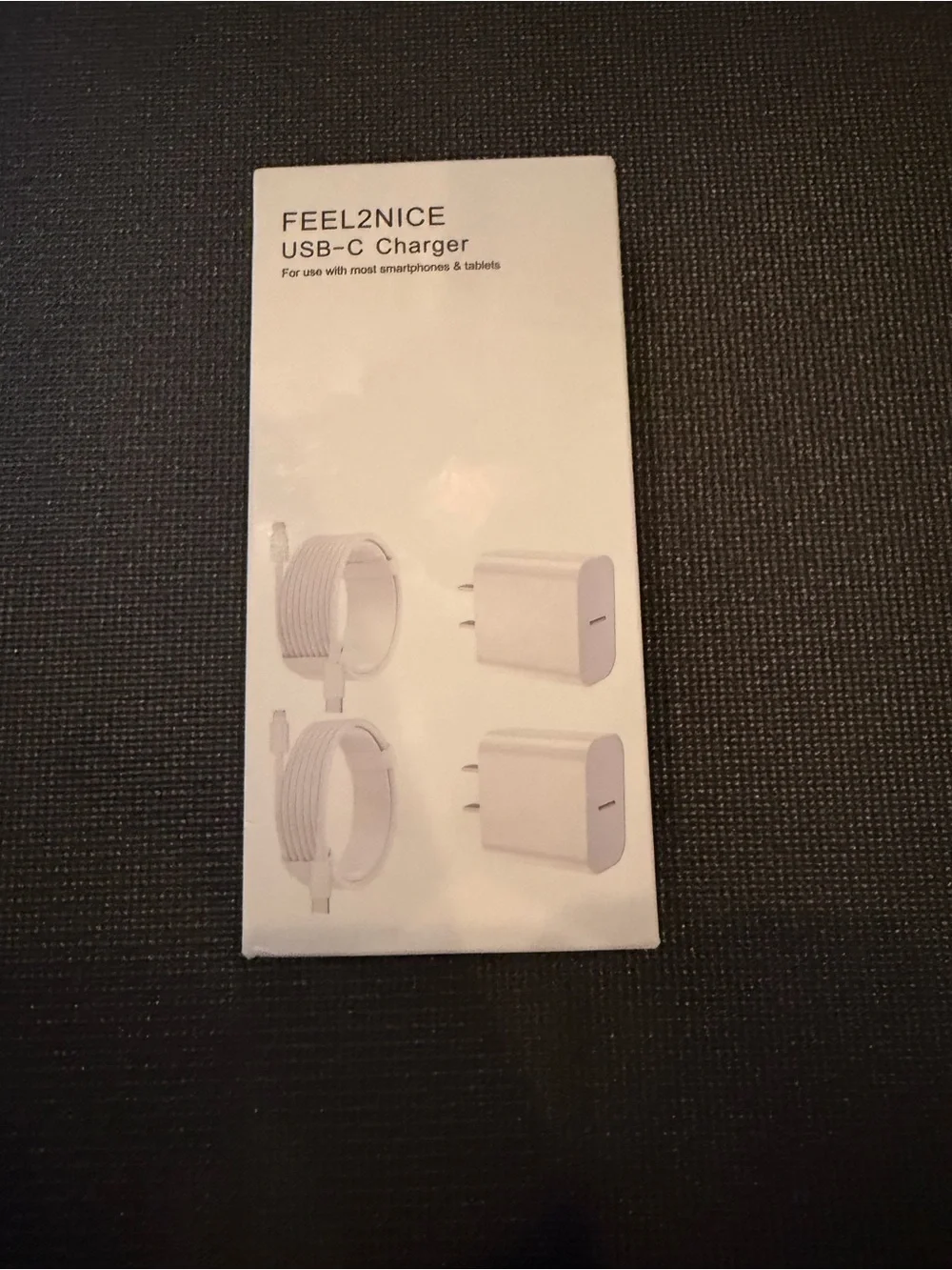 Feel2Nice USB-C Charger Twin Pack with Cables